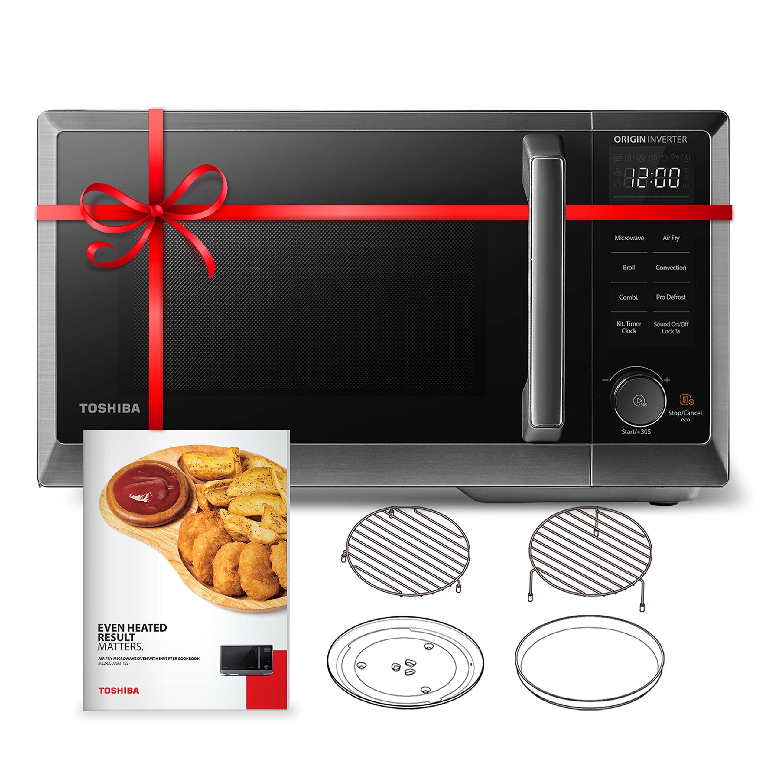 Toshiba 6-in-1 Inverter Microwave Oven Air Fryer Combo, Countertop Microwave, Healthy Air Fryer, Broil, Convection, Speedy Combi, Even Defrost, 11.3