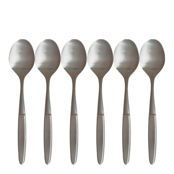 Dessertskje 17 cm 6 stk børstet stål