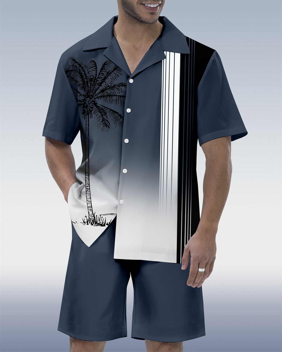 Ensemble chemise à manches courtes et col cubain hawaïen pour homme, style décontracté, idéal pour les vacances