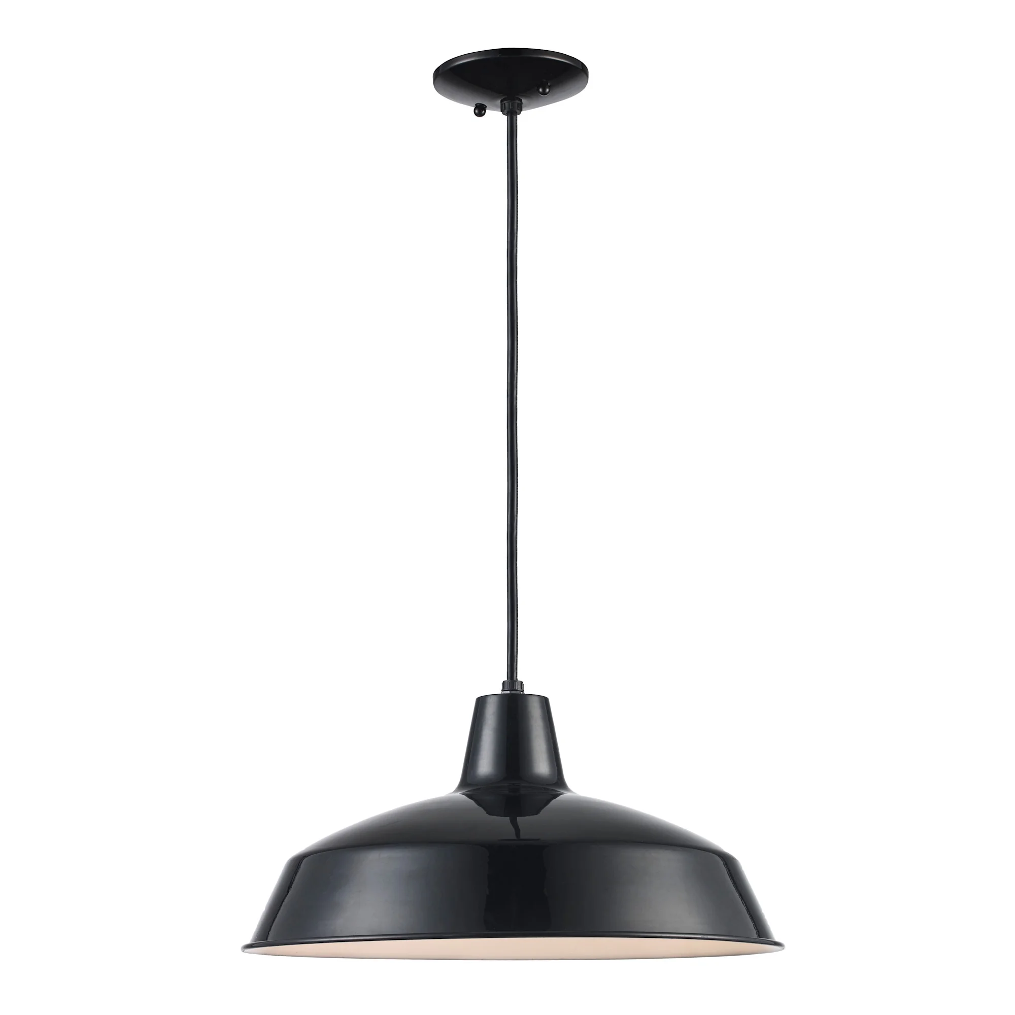 Trans Globe Lighting 1100 Sherman 1 Light 7" Tall Industrial Dome Shaped Indoor Pendant -(White)