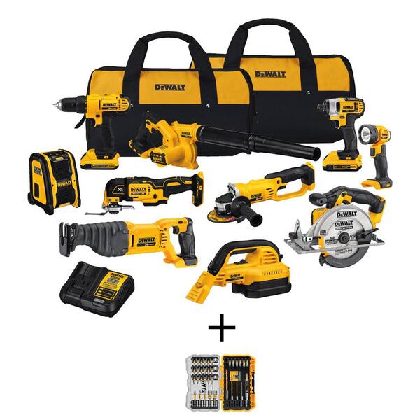 20V MAX Cordless 10 Tool Combo Kit, MAXFIT Screwdriving Set (35 Piece), (2) 20V 2 0Ah Batteries, Charger, and Bag
