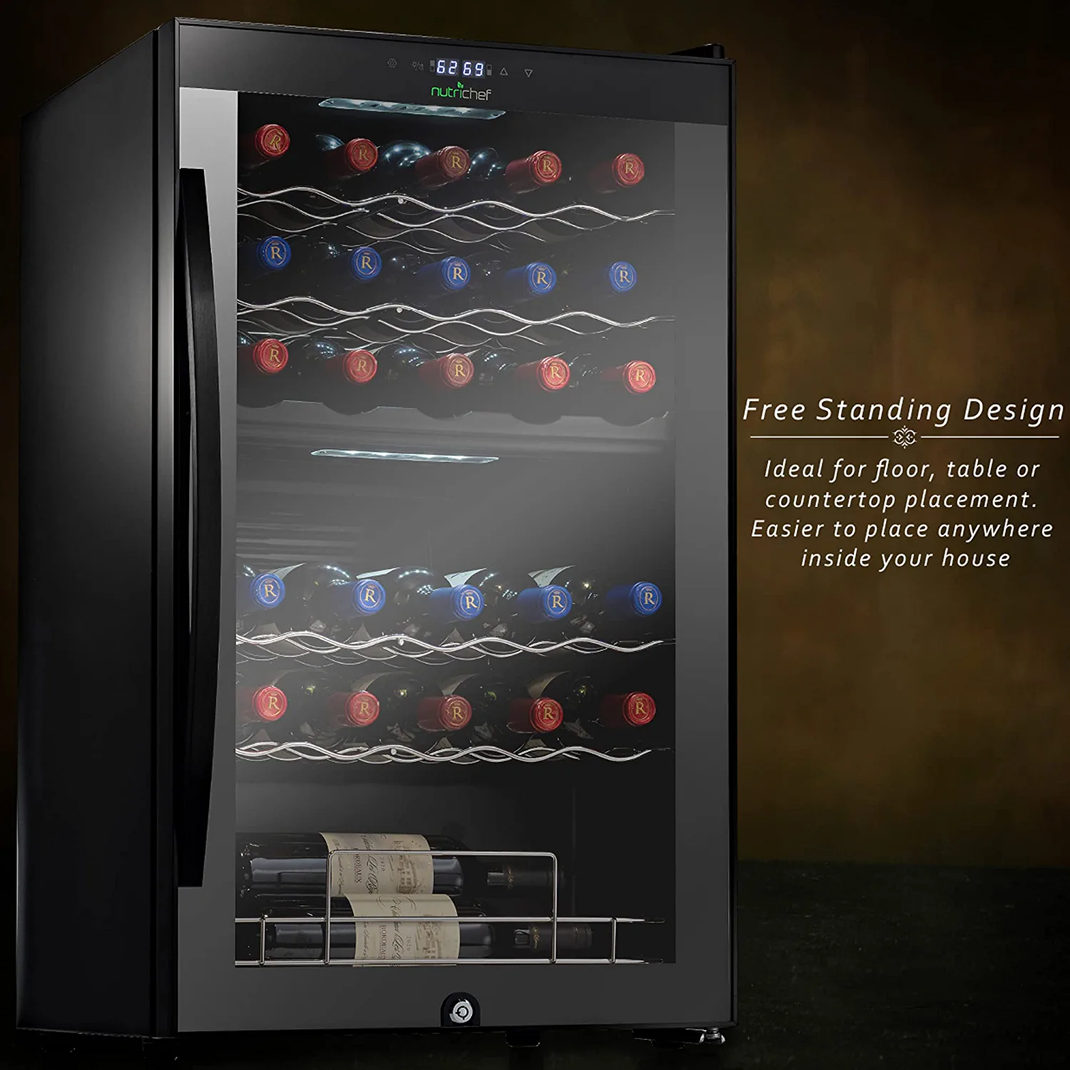 33 Bottle Dual-Zone Refrigerator PKCWCDS335(33 Bottle Dual Zone Black/33 Bottle Dual Zone Black) - Image 7