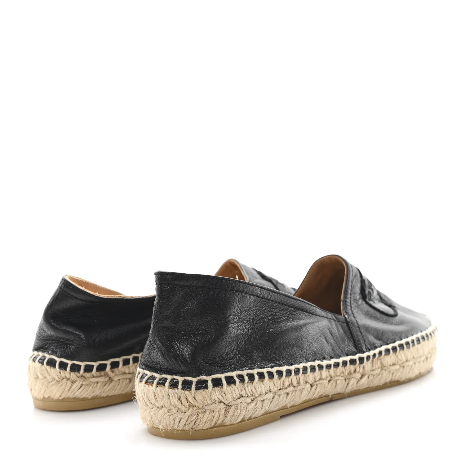 Nappa Embroidered Logo 20mm Espadrilles 39 Black