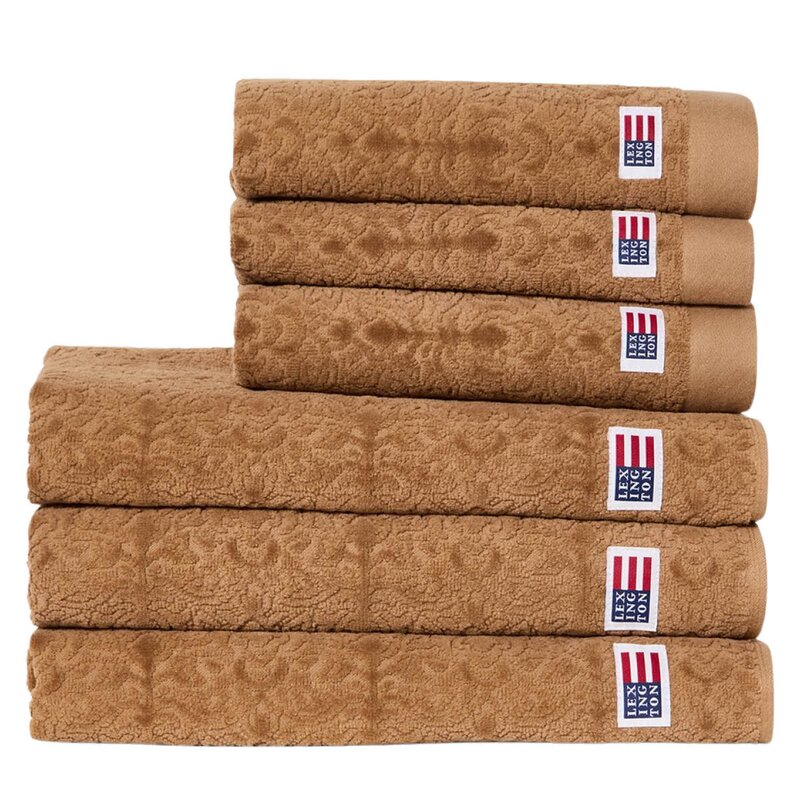 Velour jacquard ornament håndkle 70x130 cm fudge