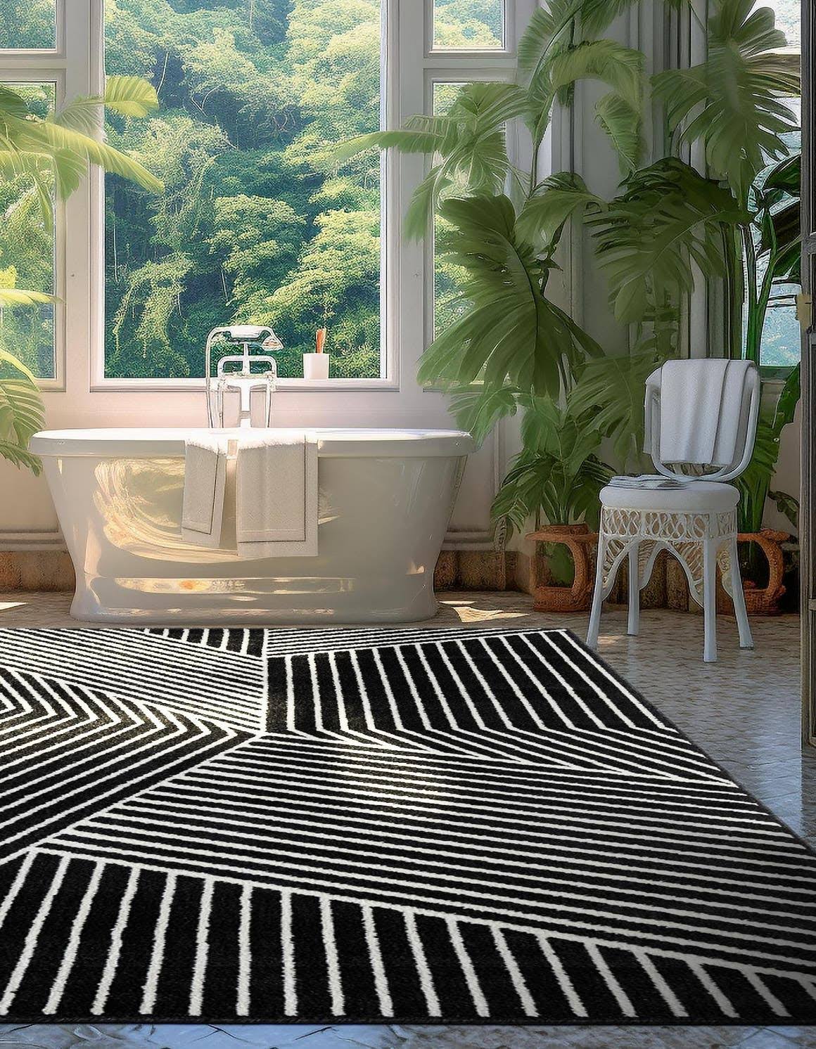 Oslo 185cm x 275cm Black Area Rug