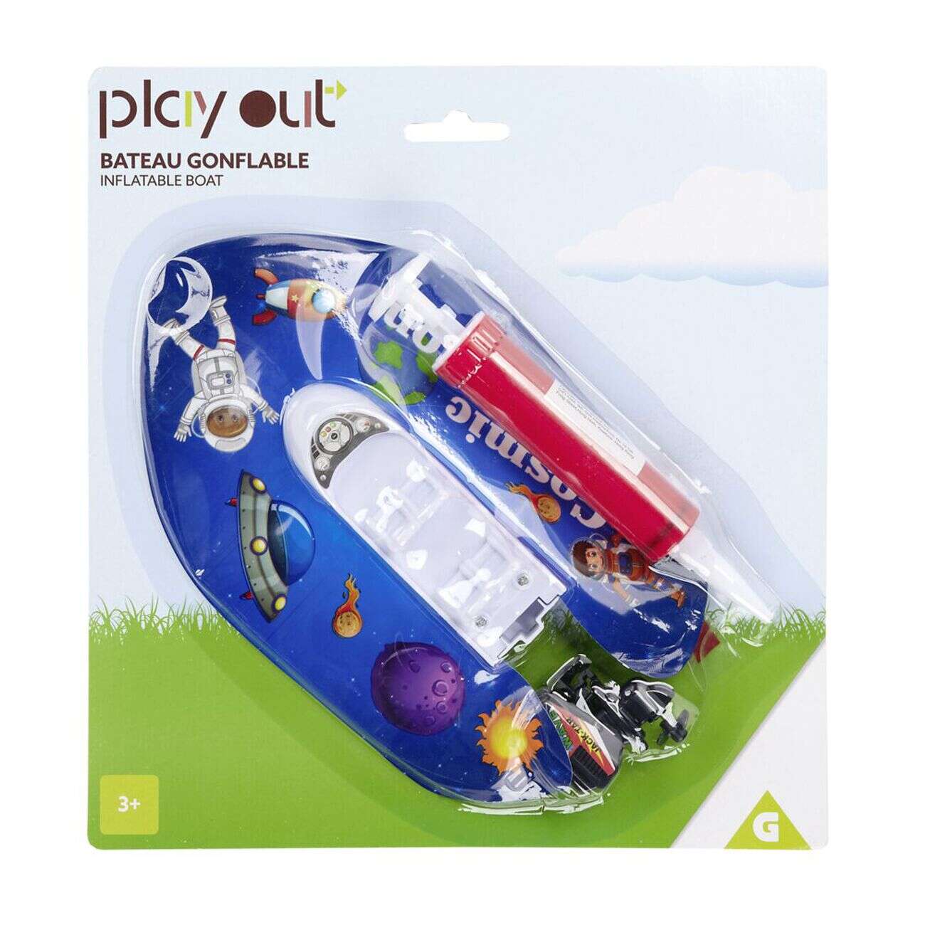 Bateau gonflable avec pompe 21,2x13,6xH3,5cm