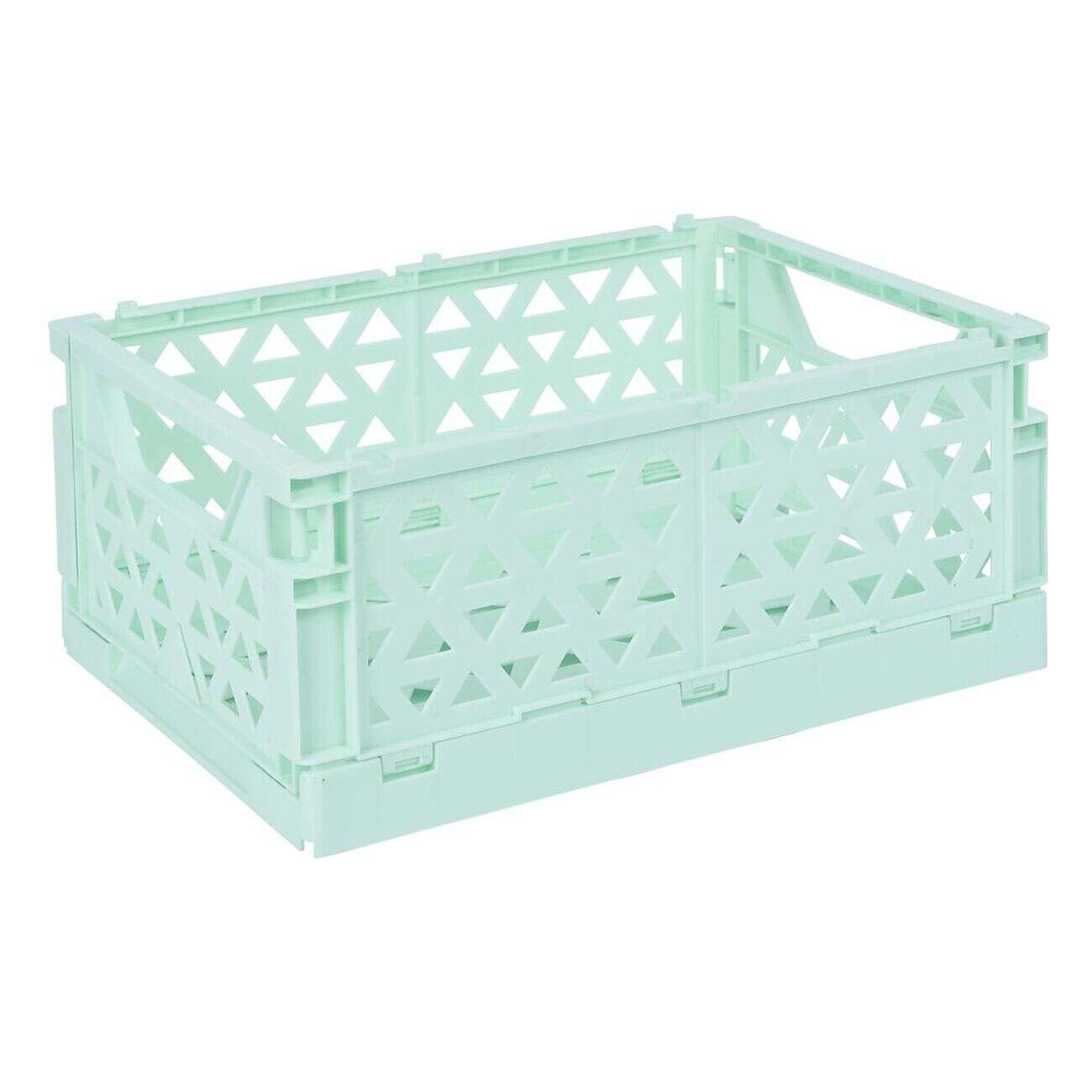 Caisse pliable vert pastel 9,1L- 33x23xH14cm