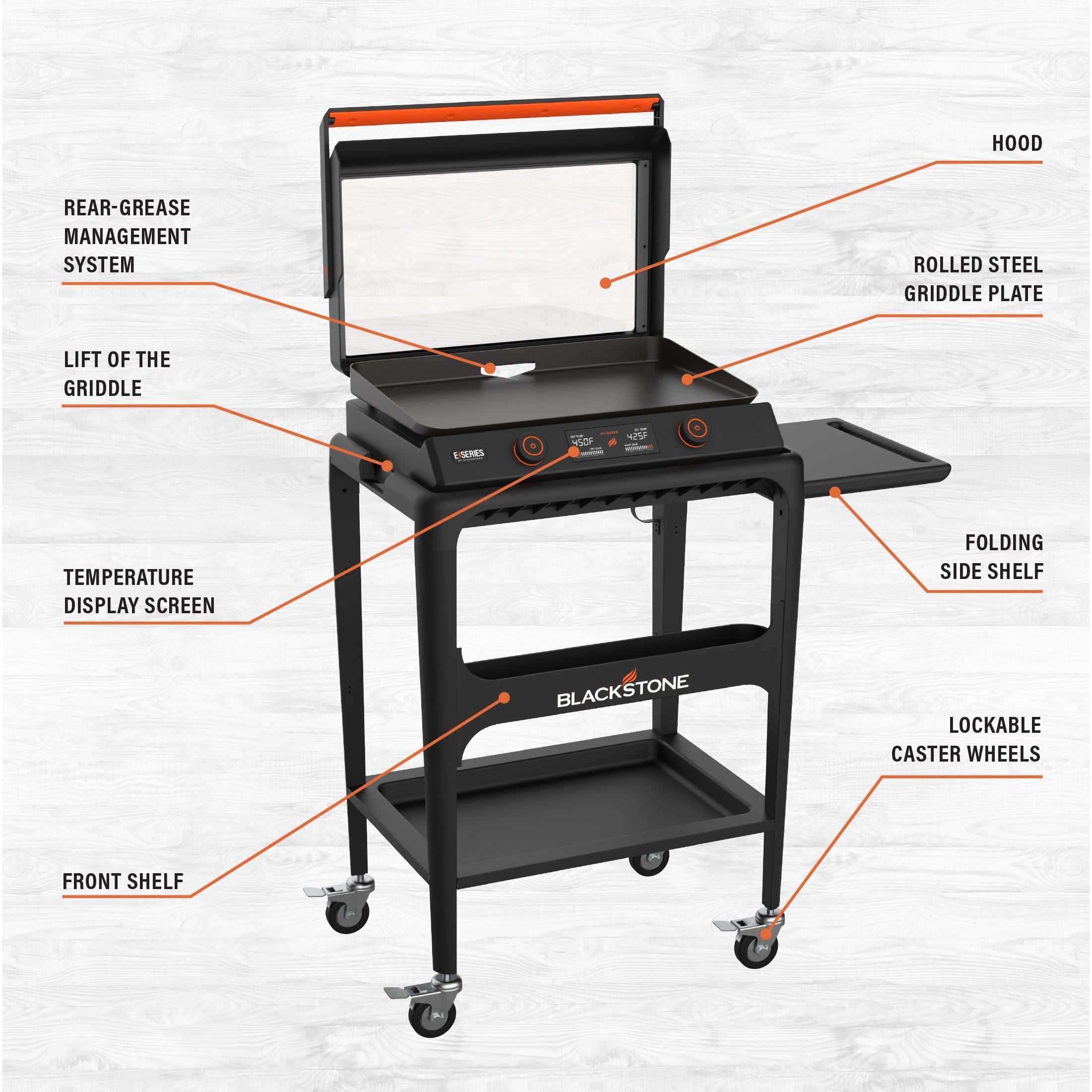 E-Series 22 Electric Tabletop Griddle with Prep Cart