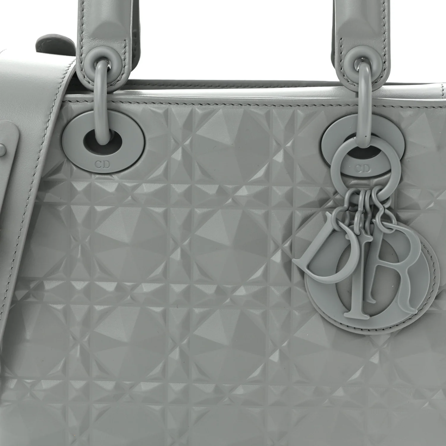 Calfskin Cannage Diamond Small My ABCDior Lady Dior  Gray