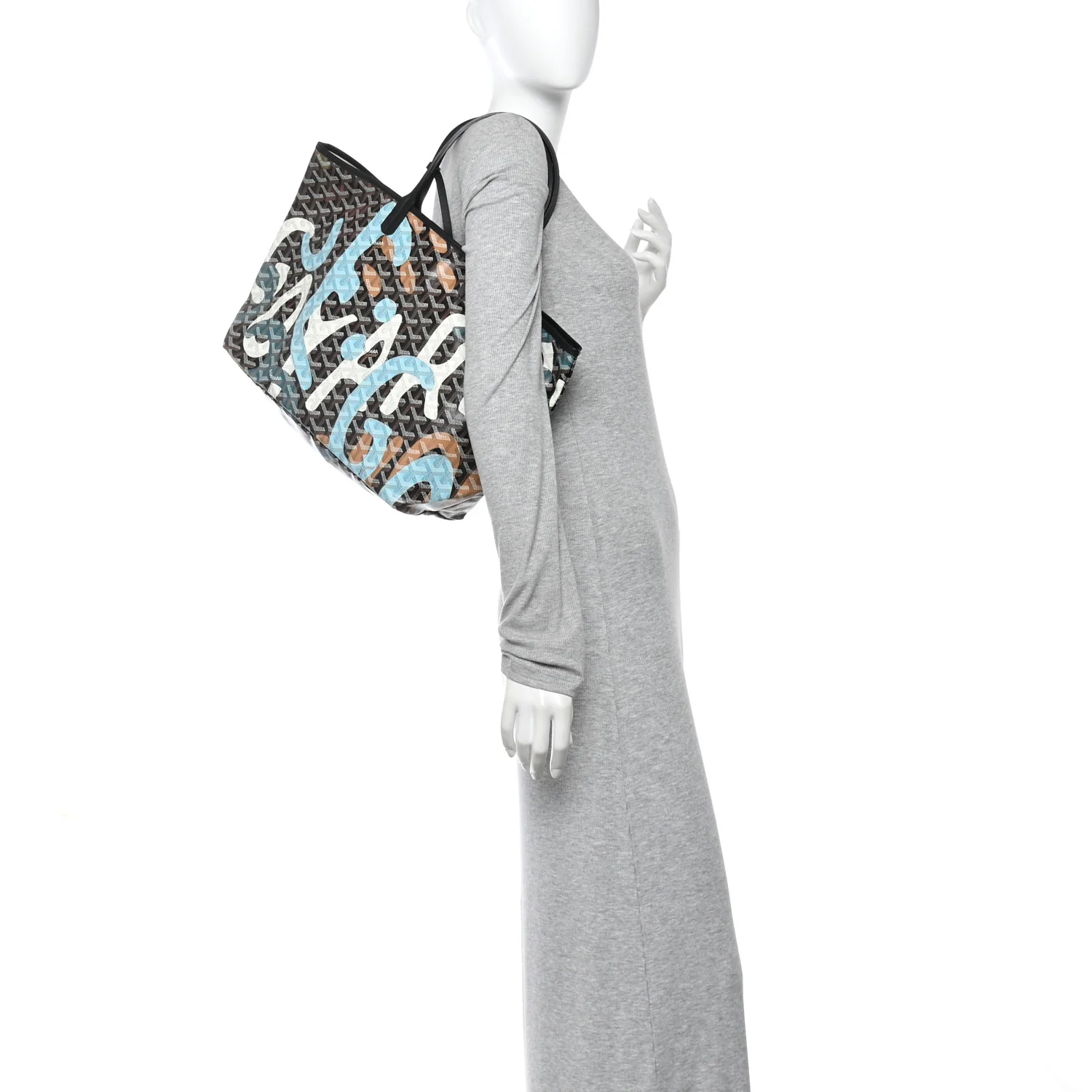 Goyardine Saint Louis Lettres Camouflage PM Black Blue