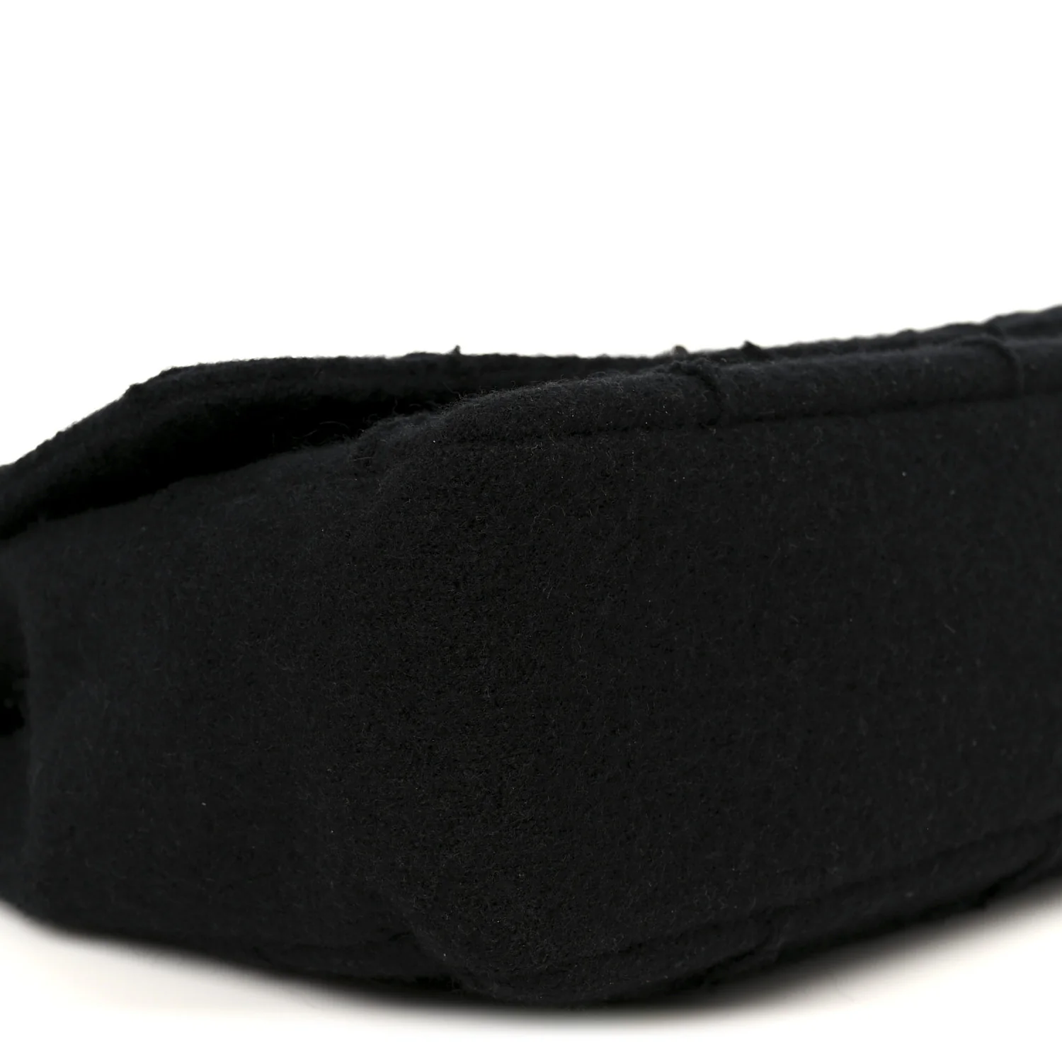 Wool Jumbo Chocolate Bar Mademoiselle Flap Black