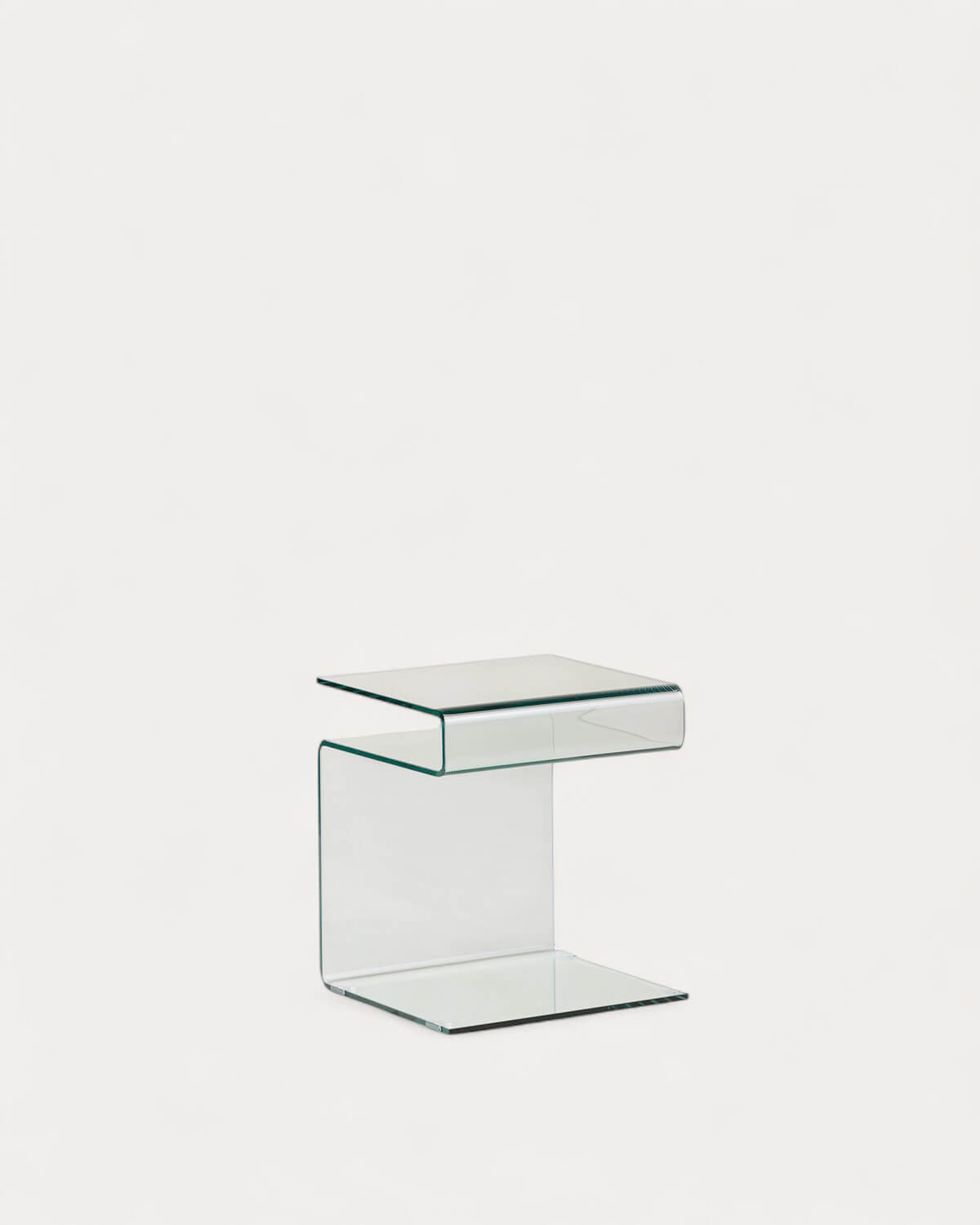 Erox - Mesa Auxiliar Cuadrada en Cristal (42x38 cm) Erox