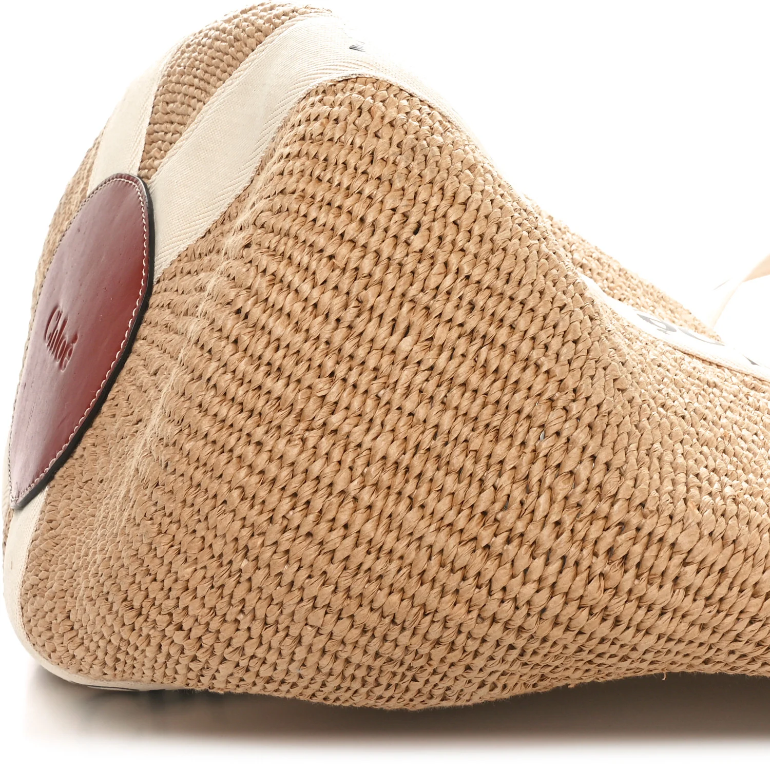 Raffia Large Woody Basket Bag White