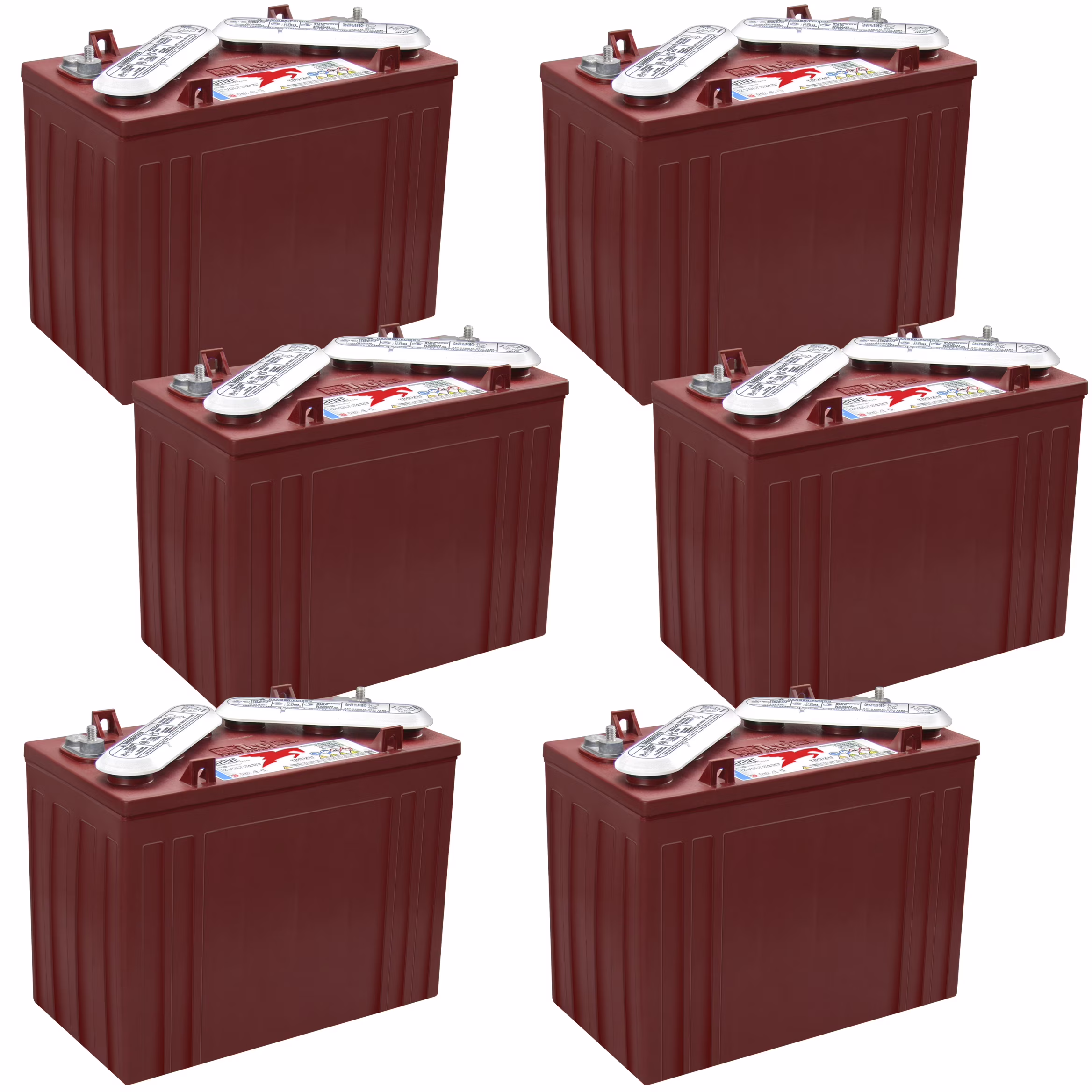 Trojan T - 1275 12V 150ah Flooded Lead Acid GC12 Deep Cycle Battery X6