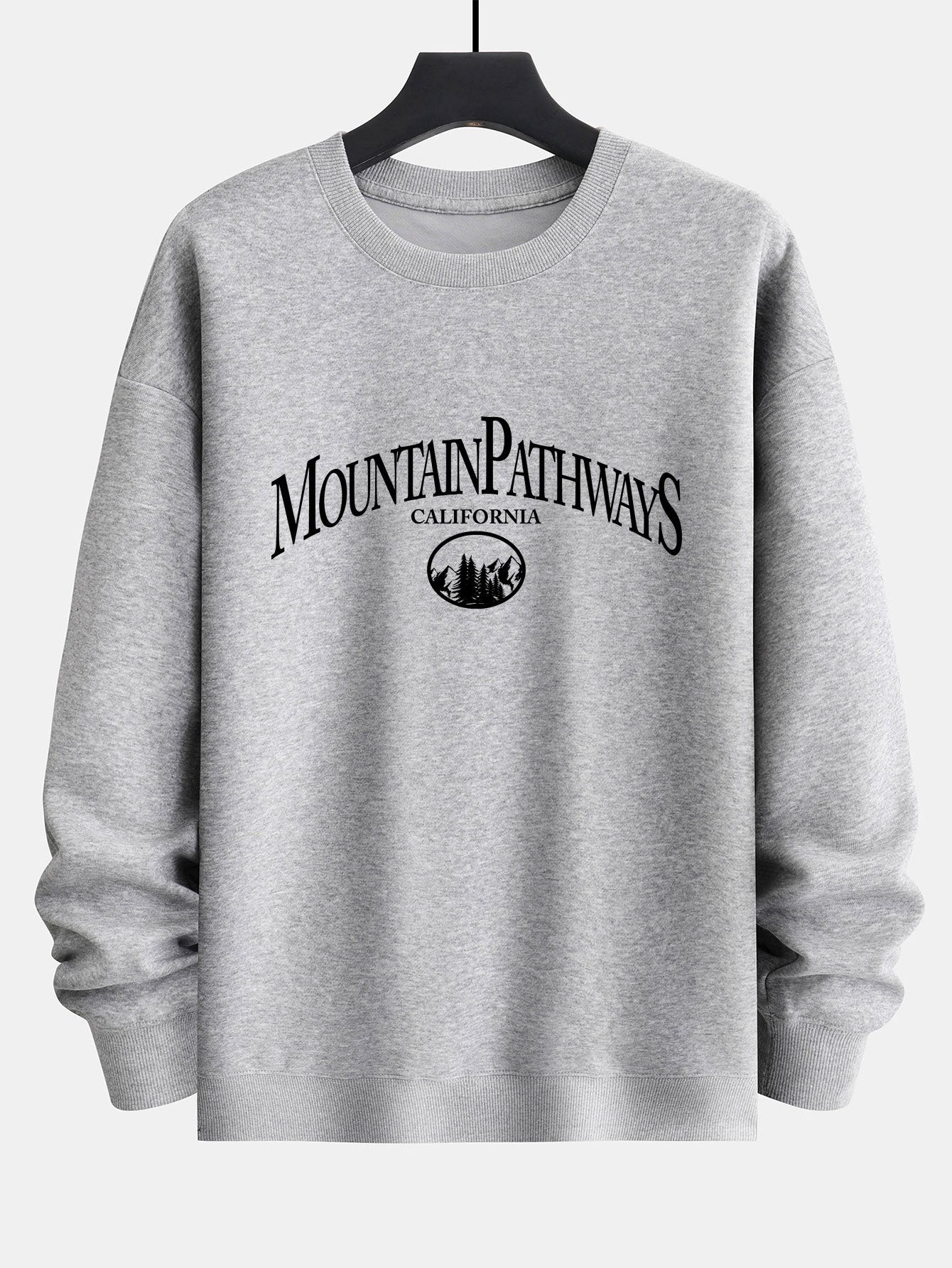 Sweat-shirt coupe décontractée à imprimé sentiers de montagne