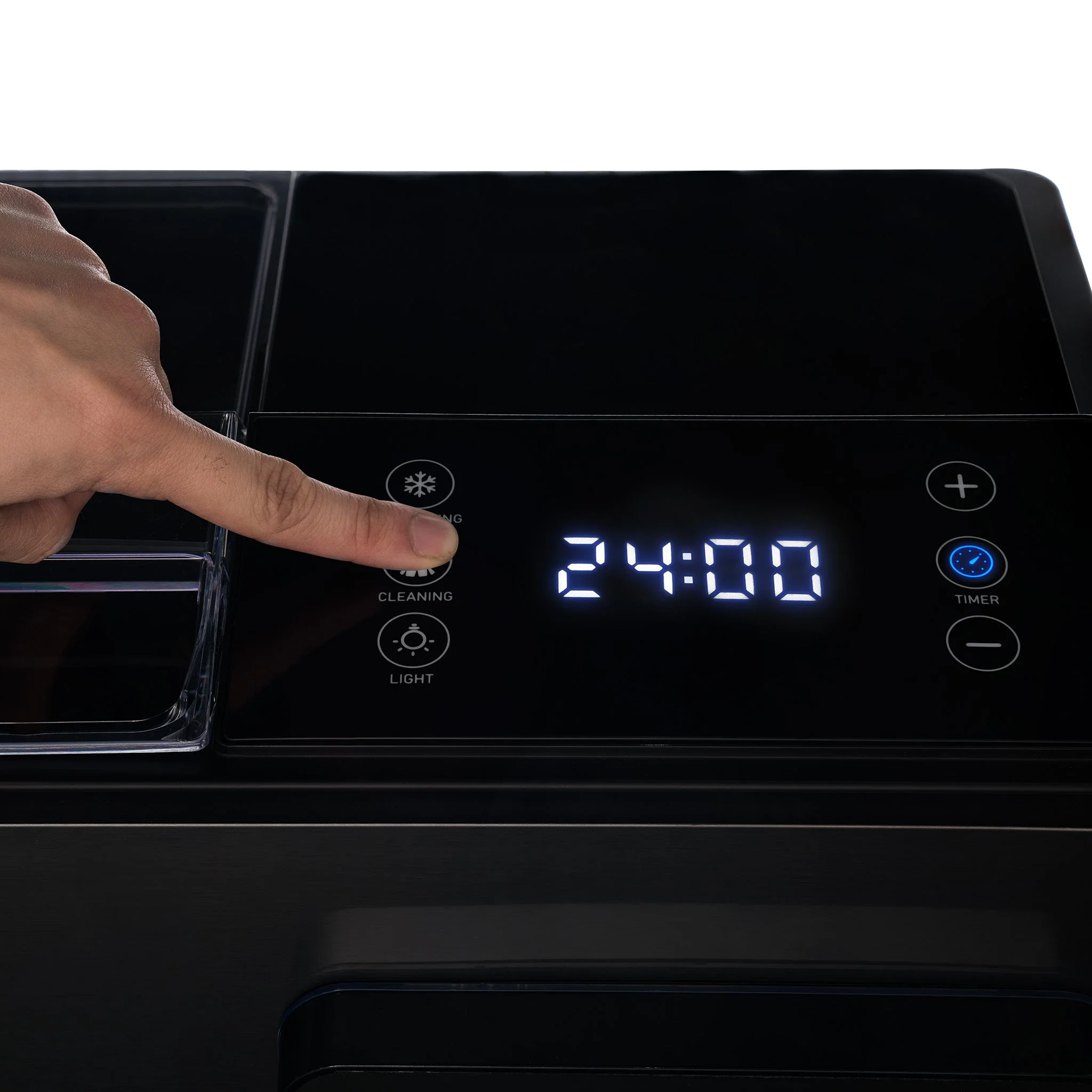Luma Countertop Ice Maker. Nugget Ice, 44 lbs/day - Black Stainless Steel