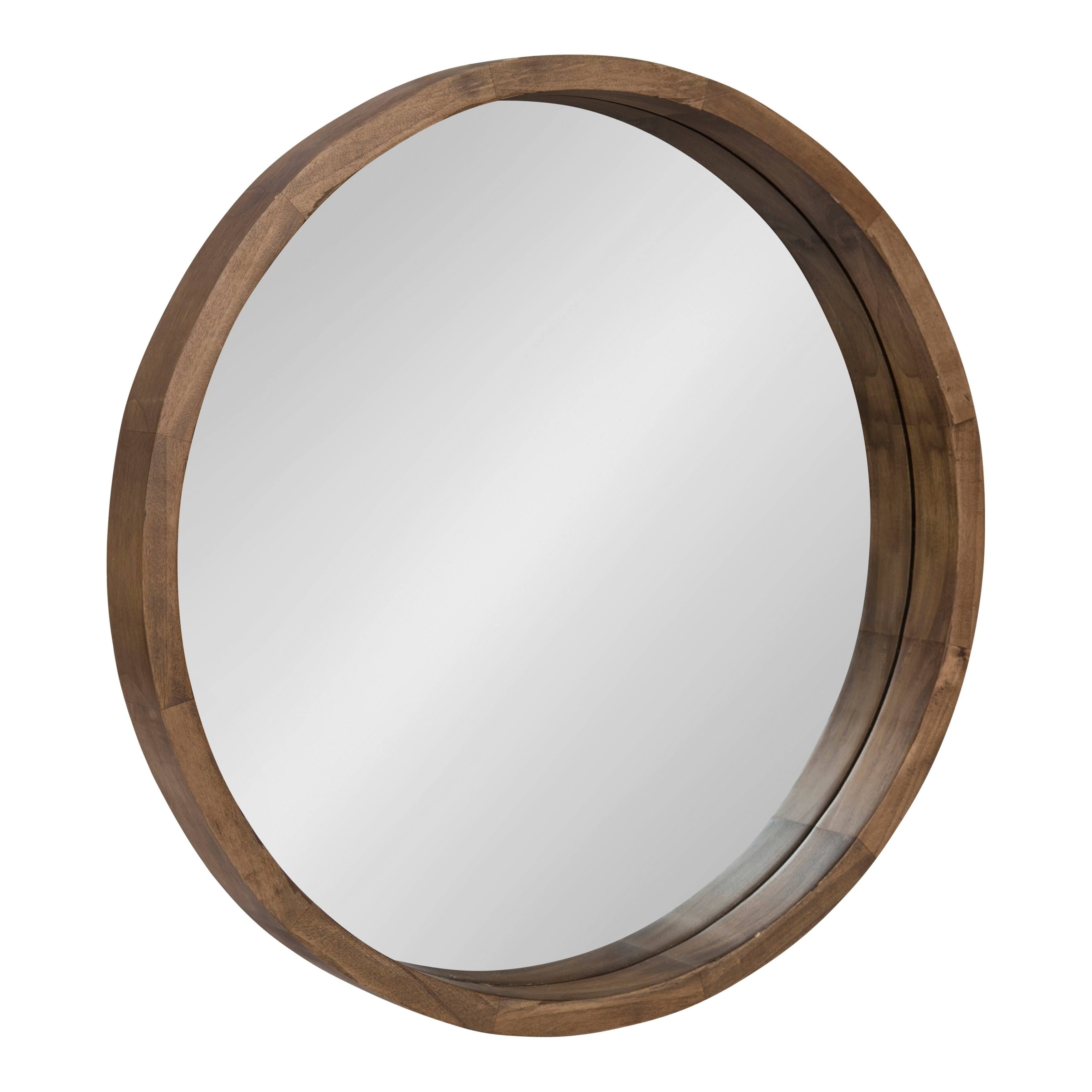 Kate and Laurel Hutton Round Wood Wall Mirror - 22
