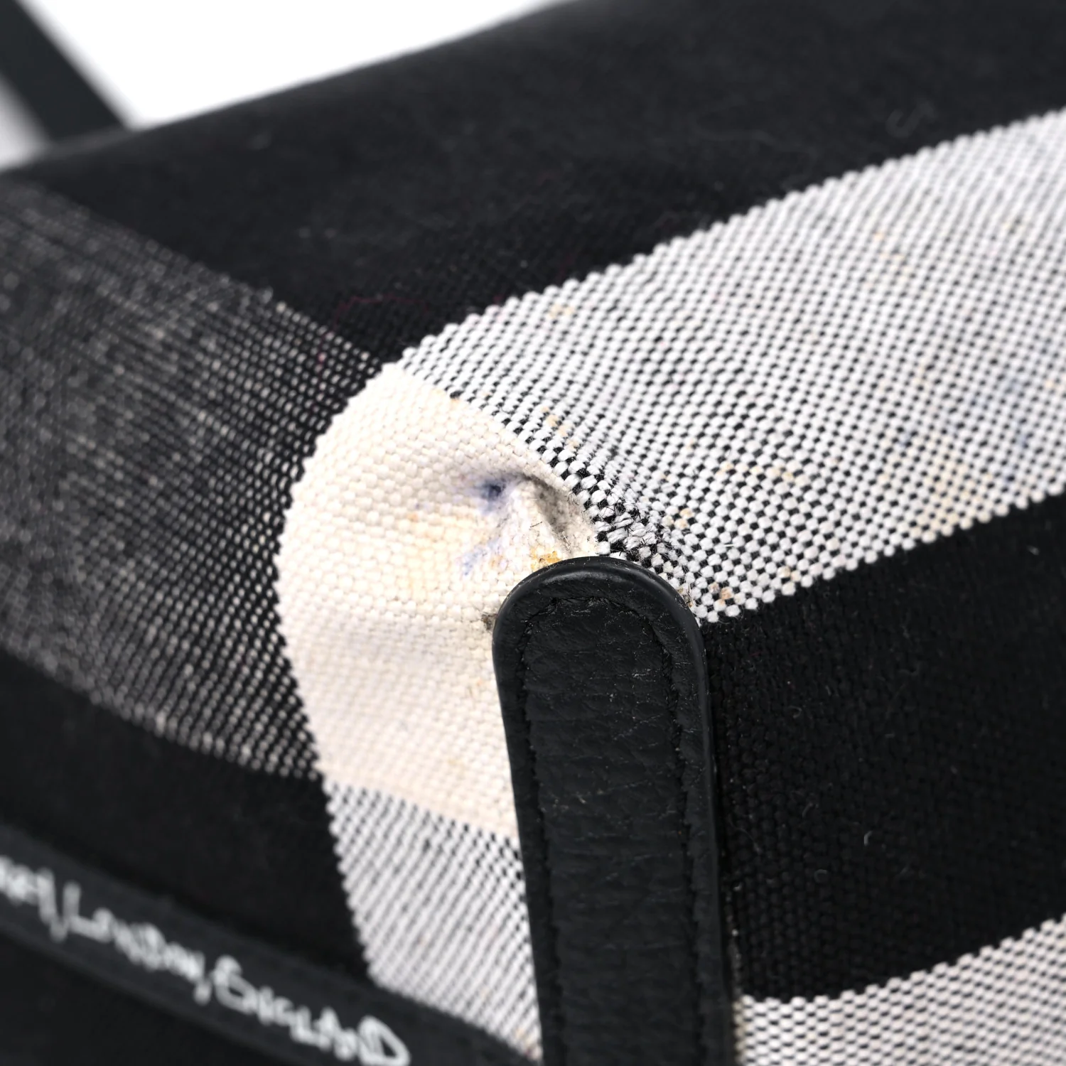 Coated Canvas Mega Check Medium Doodle Tote Black White