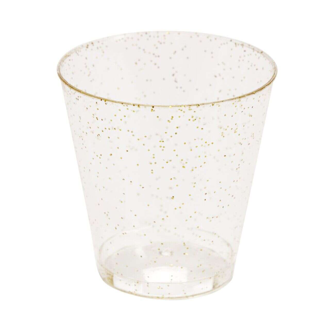 Verrine plastique réutilisable x10 carrée dorée pailletée 3x3xH5cm