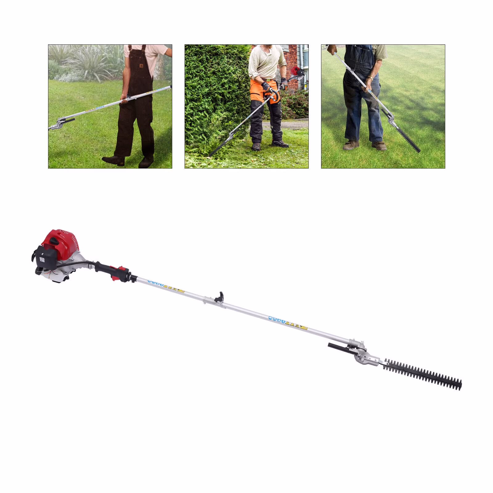 51.7CC 2 - Stroke 4 in 1 Gas Pole Saw Brush Cutter Gas Hedge Trimmer for Tree Weed for Gardens, Parks, Yards