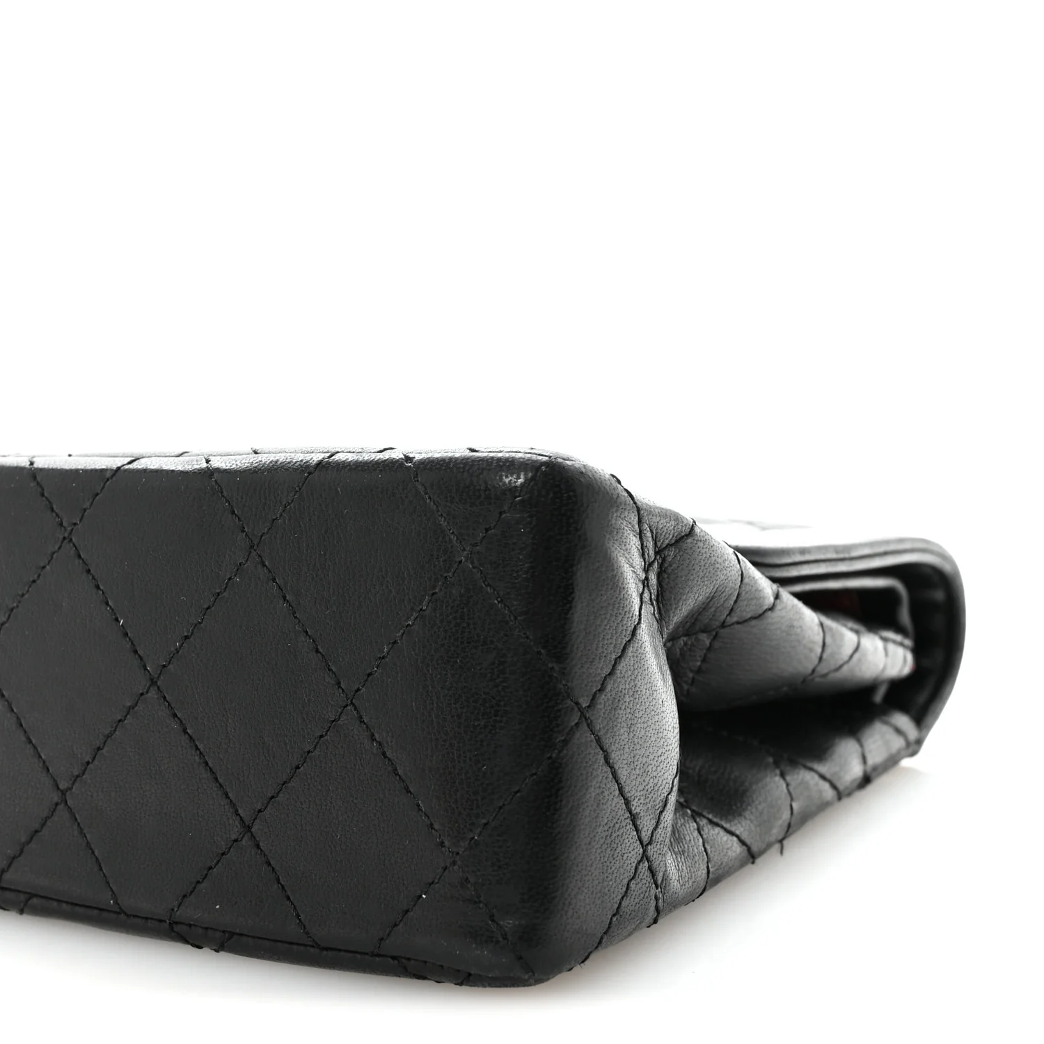 Lambskin Quilted Medium Double Flap Bag Black