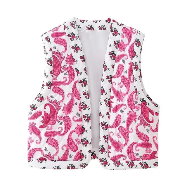 Sophie Paris I Gilet matelassé imprimé Paisley
