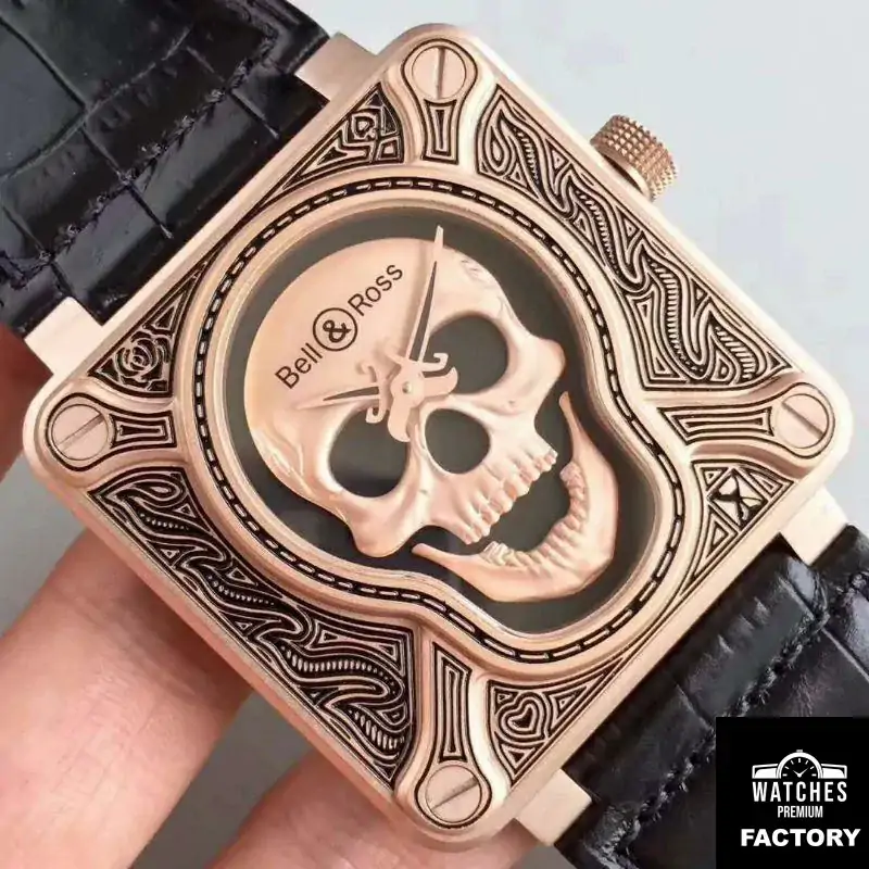 Bell & Ross BR 01 Skull Bronze Rose Gold and Black Dial