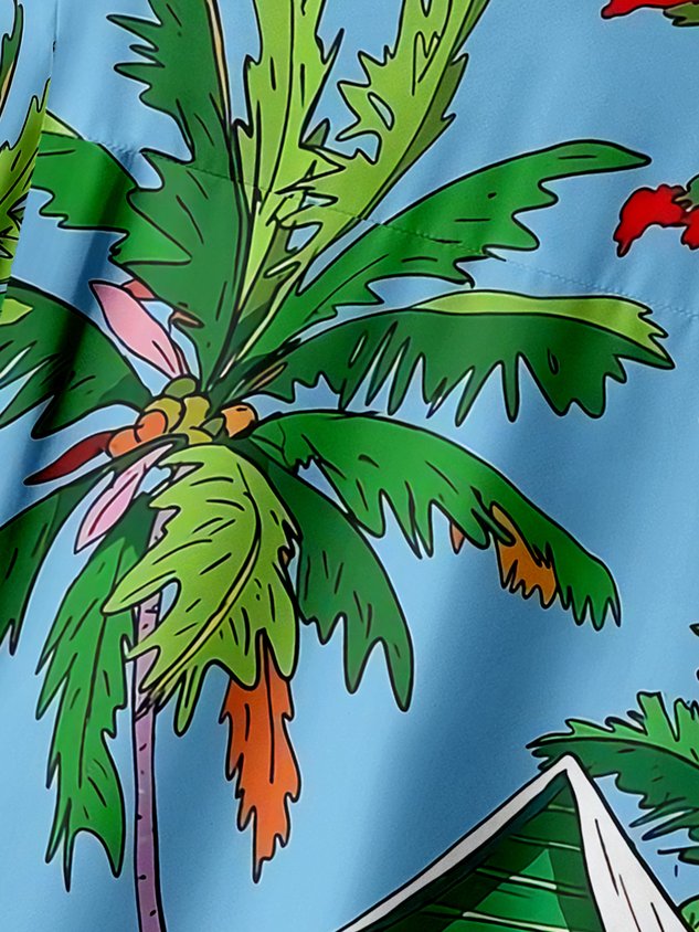 Chemise décontractée à manches courtes et poche poitrine Bigfoot pour Noël