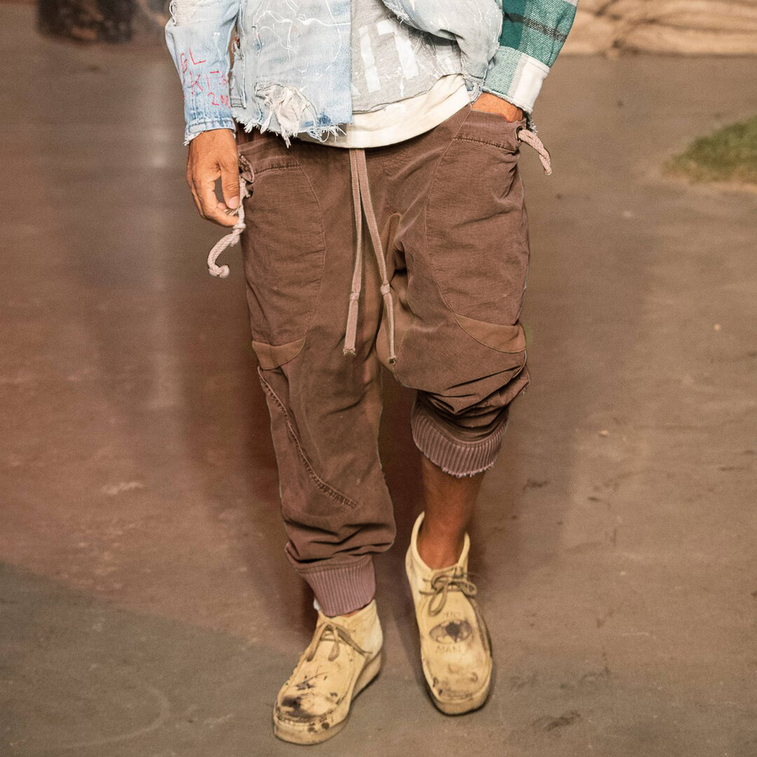 Pantalon décontracté pour homme avec coutures apparentes