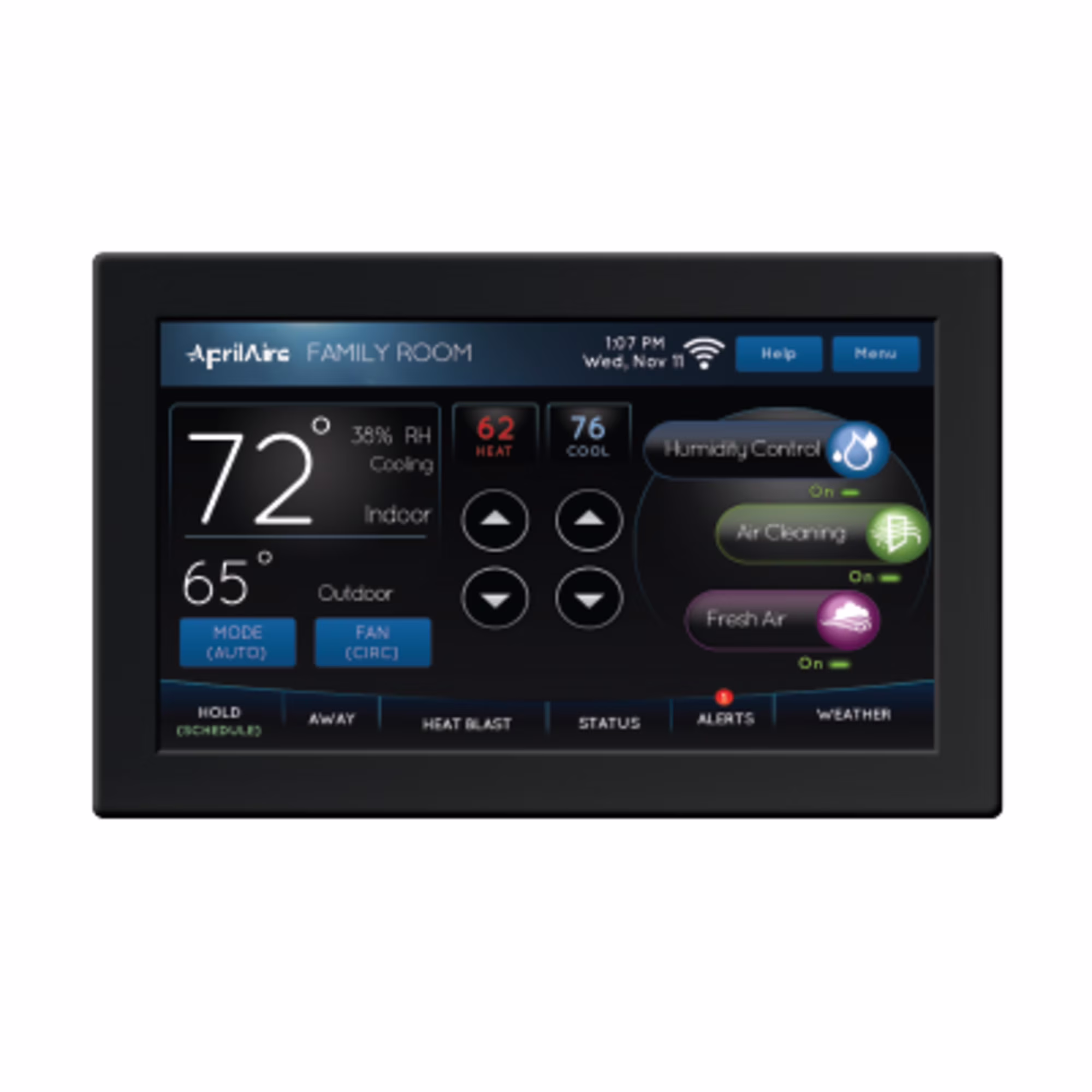 8840 Automation Thermostat, 7-In. Color Touchscreen, WiFi, IAQ Control(Black)