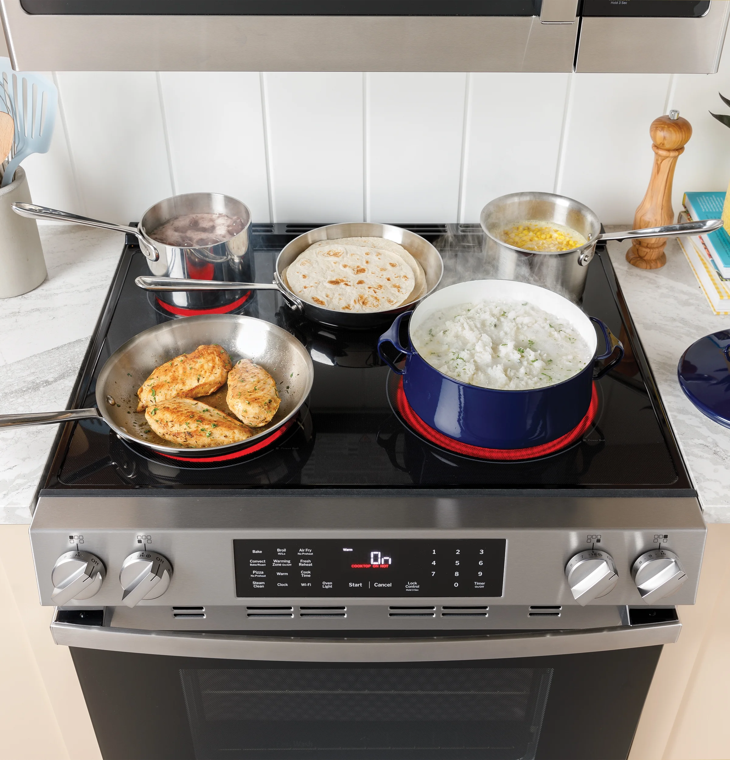 ? 30" 5.0 Cu. ft. 240 Volts Free-Standing Electric Range with Crisp Mode in Stainless Steel - Image 2