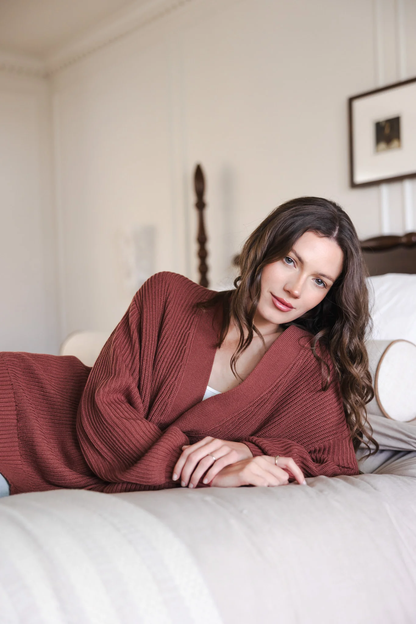 Chunky Knit Women's Oversized Cardigan In Ember