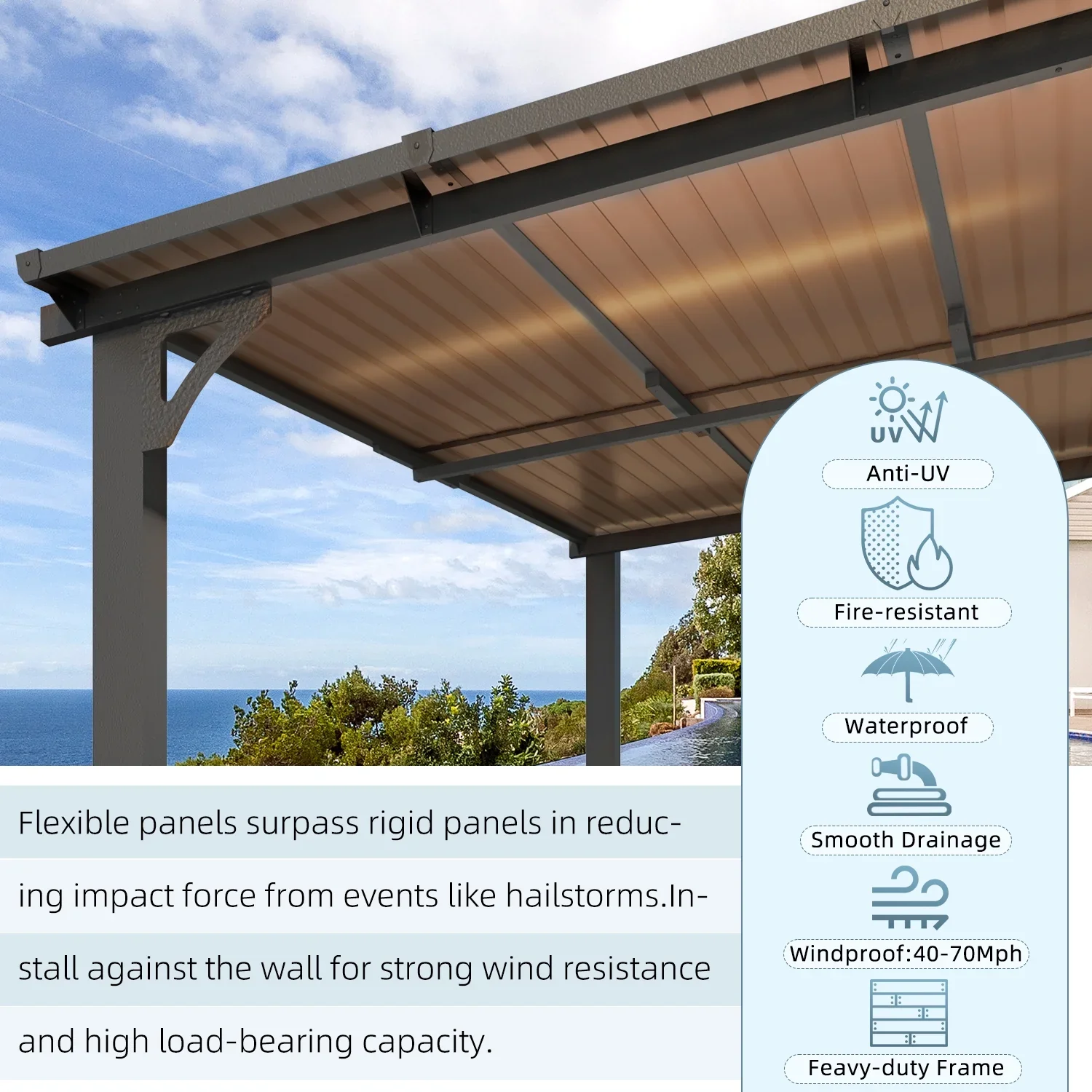 AECOJOY 10' x 14' Hardtop Gazebo Outdoor Aluminum Pergola for Garden, Patio, Backyard-Gray