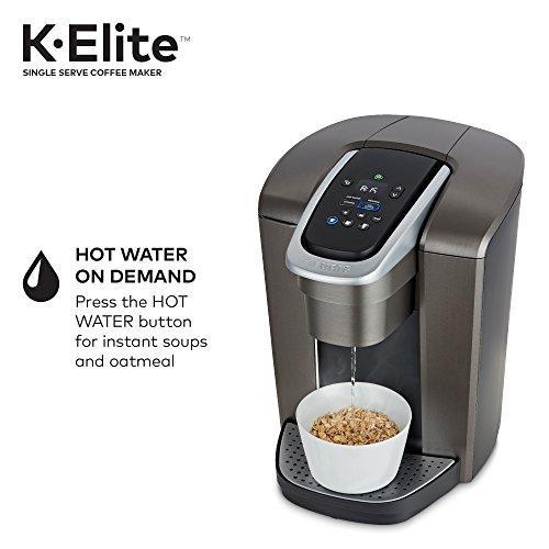 Cafetière Keurig K Elite, machine à café à dosettes K-Cup individuelles, avec possibilité de préparer du café glacé, finition ardoise brossée