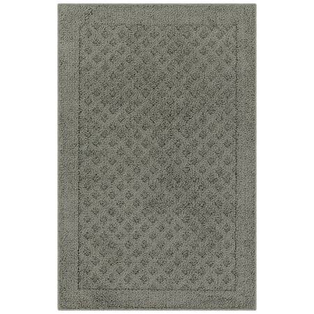 Mainstays Traditional Dylan Solid Olefin Pewter Gray Indoor Accent Rug, 2'6 inchx3'10 inch, Size: 2'6 inch x 3'10 inch
