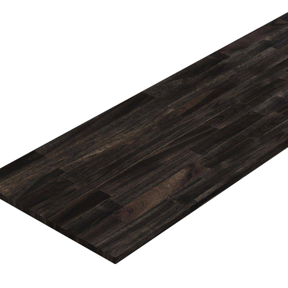 Interbuild 6 ft. L x 25.5 in. D, Acacia Butcher Block Standard Countertop in Espresso with Square Edge, Brown