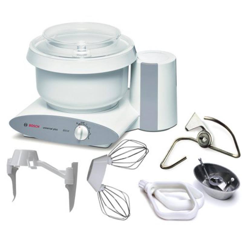 Bosch MUM6N10UC Universal Plus Stand 800 Watt, 6.5 Quarts Mixer with Bowl Scraper, and Cookie Paddles