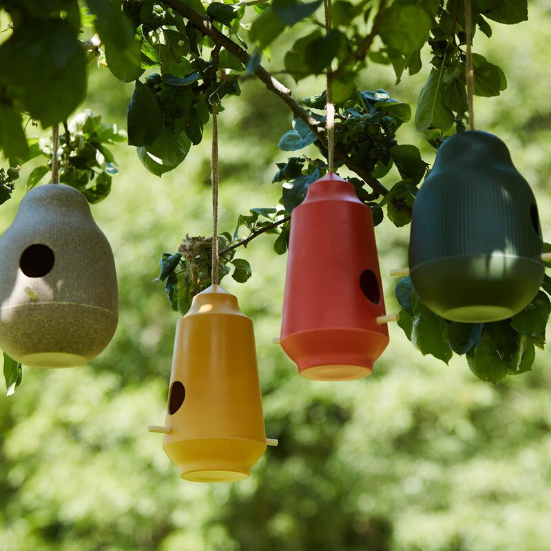 Fuglehus 28 cm gul oker