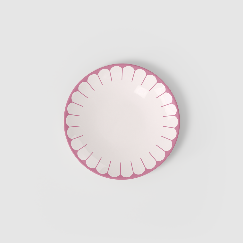 Fleur Salad/ Dessert Plate - Fuchsia, 8.4'', Premium Porcelain