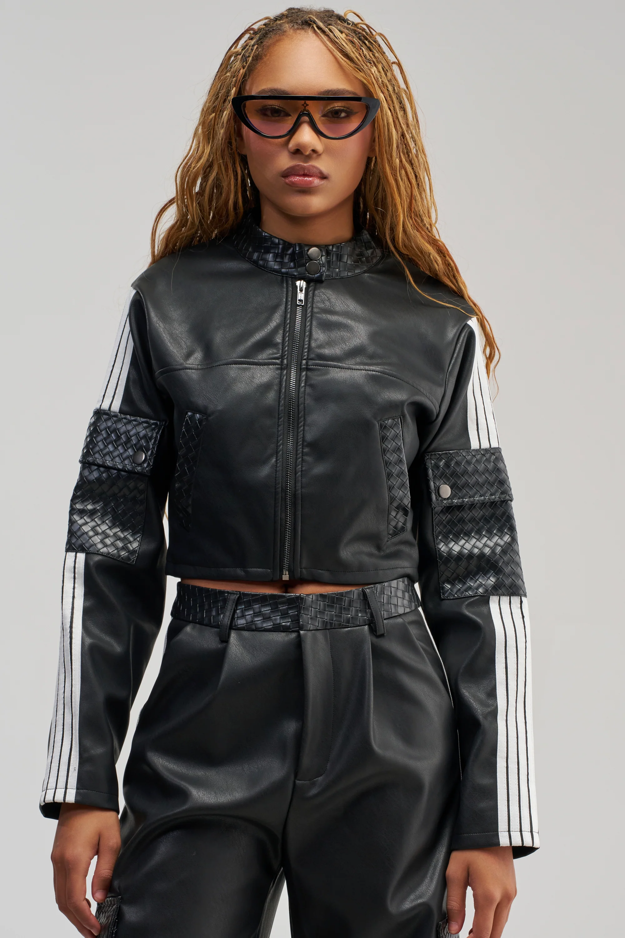 DONT TEST ME FAUX LEATHER BOMBER - Akira Store