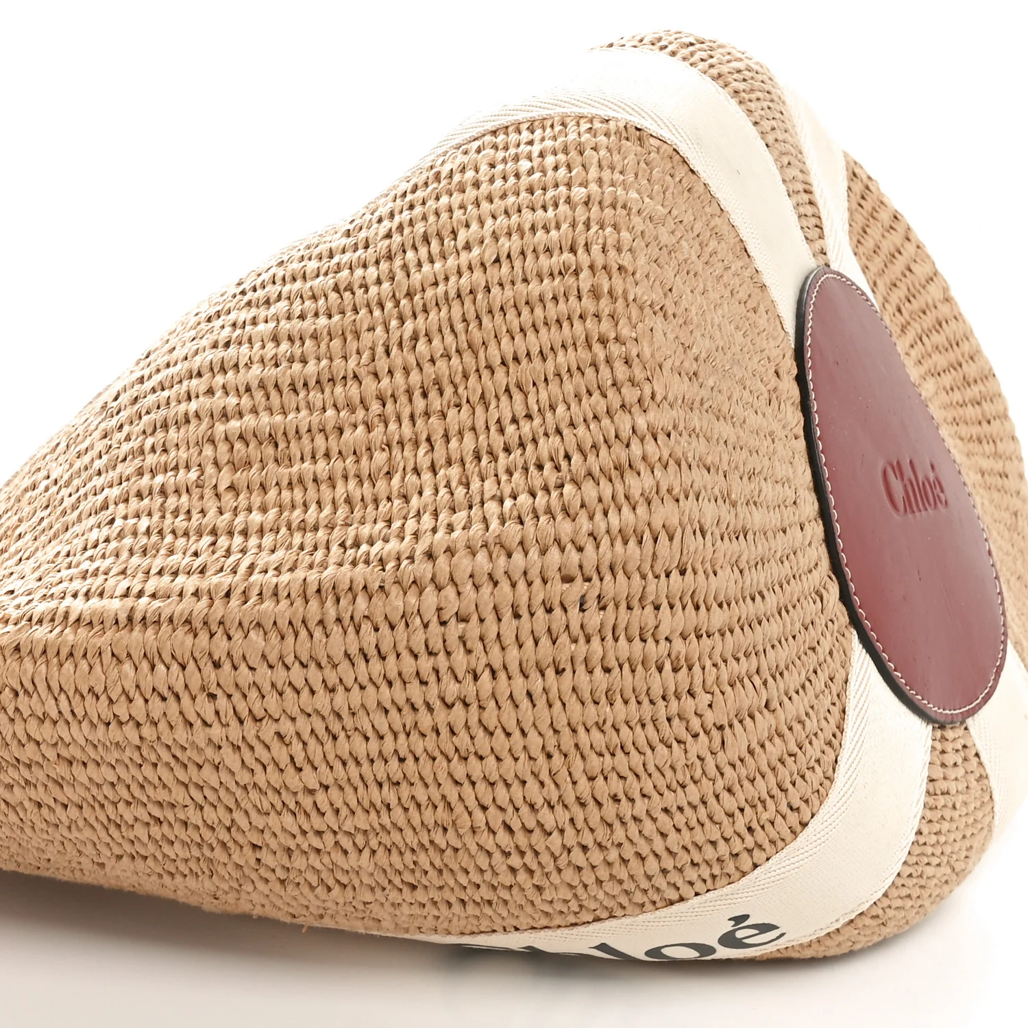 Raffia Large Woody Basket Bag White