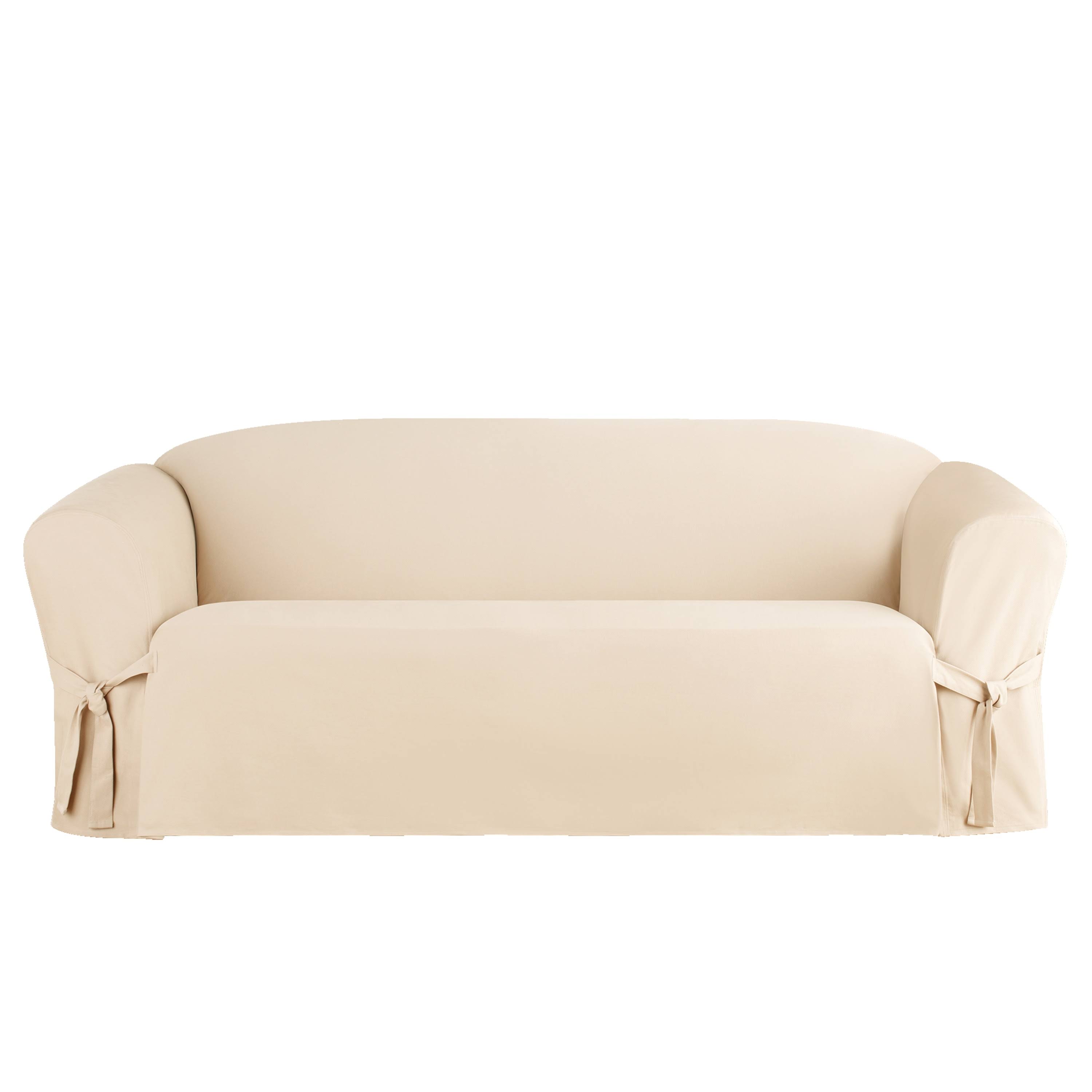 Sure Fit Heavyweight Cotton Duck Sofa Slipcover, Natural
