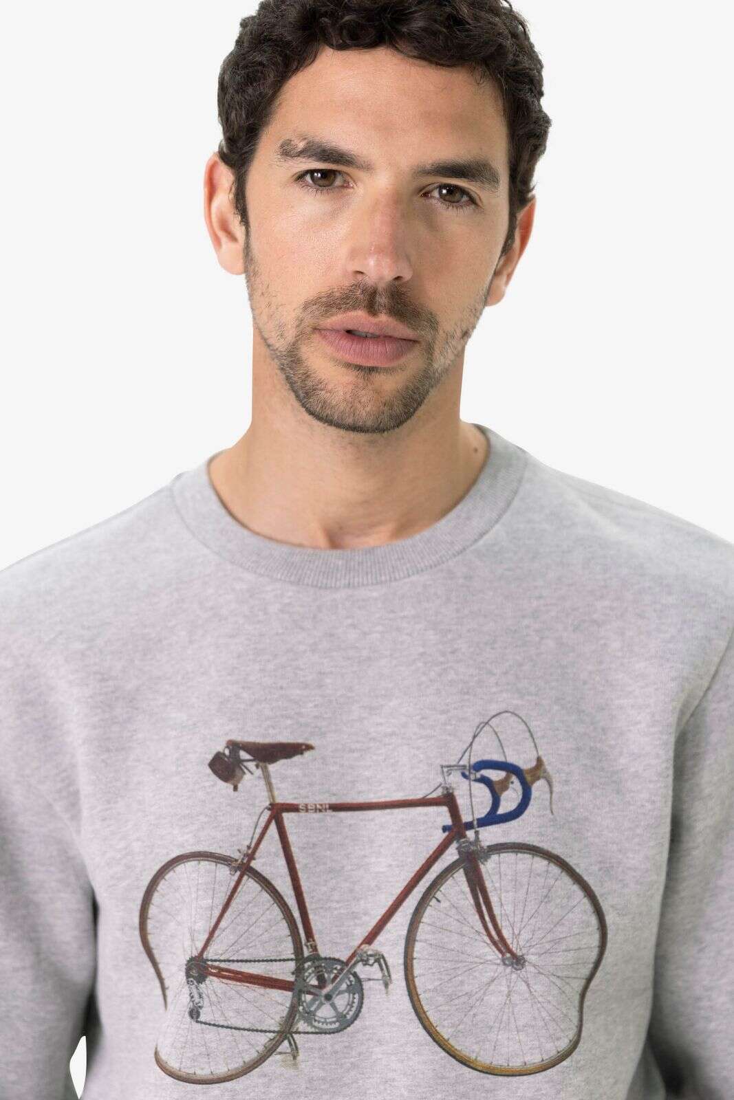 Grijze sweater met fiets
