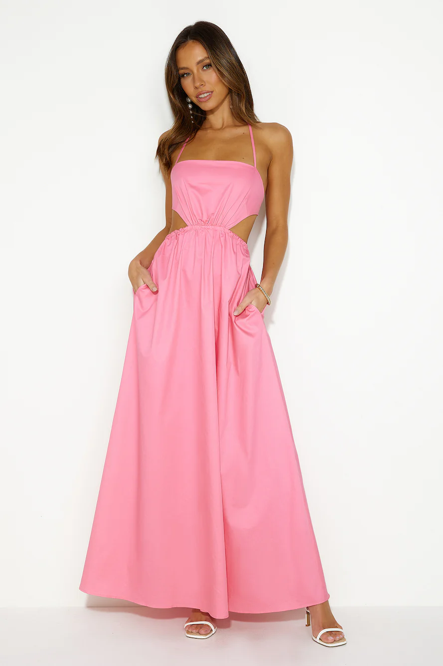 HELLO MOLLY Should We Go Maxi Dress Pink