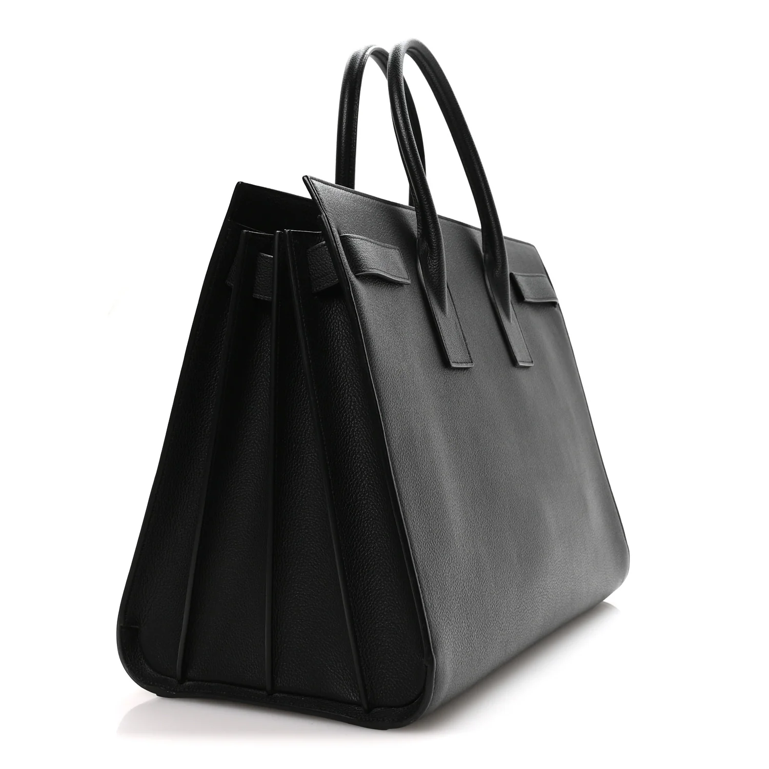 Grained Calfskin Large Sac De Jour Carryall Black