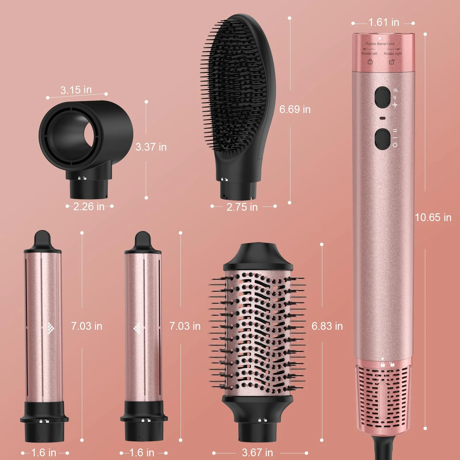 Brightup Hair Dryer Brush with 110.000 RPM Negative Ionic Blow Dryer