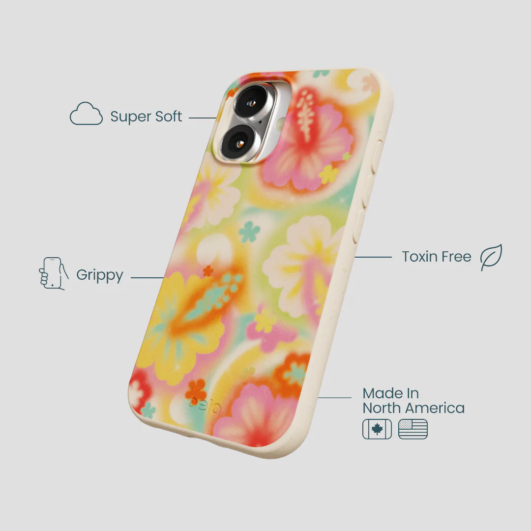 Seashell Hibiscus Glow iPhone 16 Case