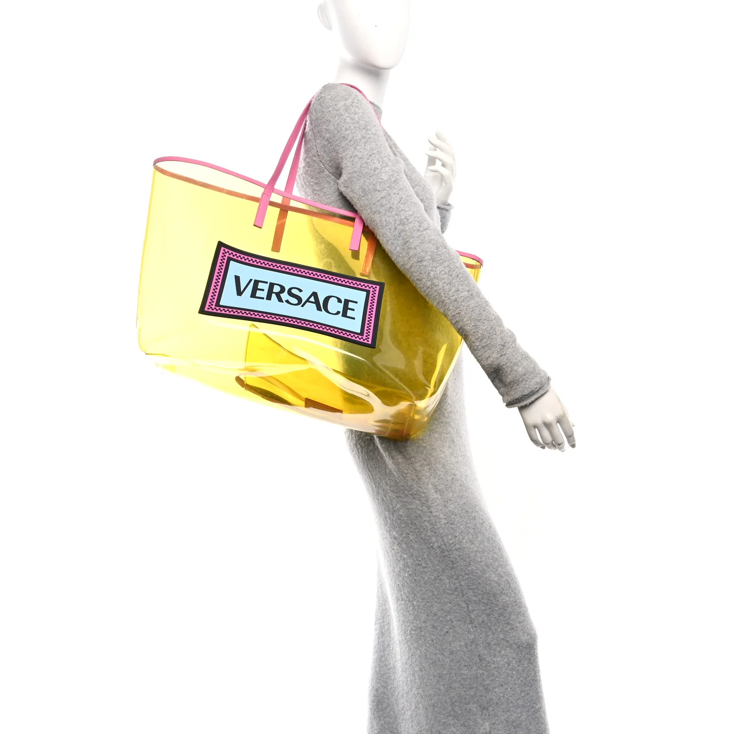 Vinyl Calfskin 90s Logo Tote Yellow