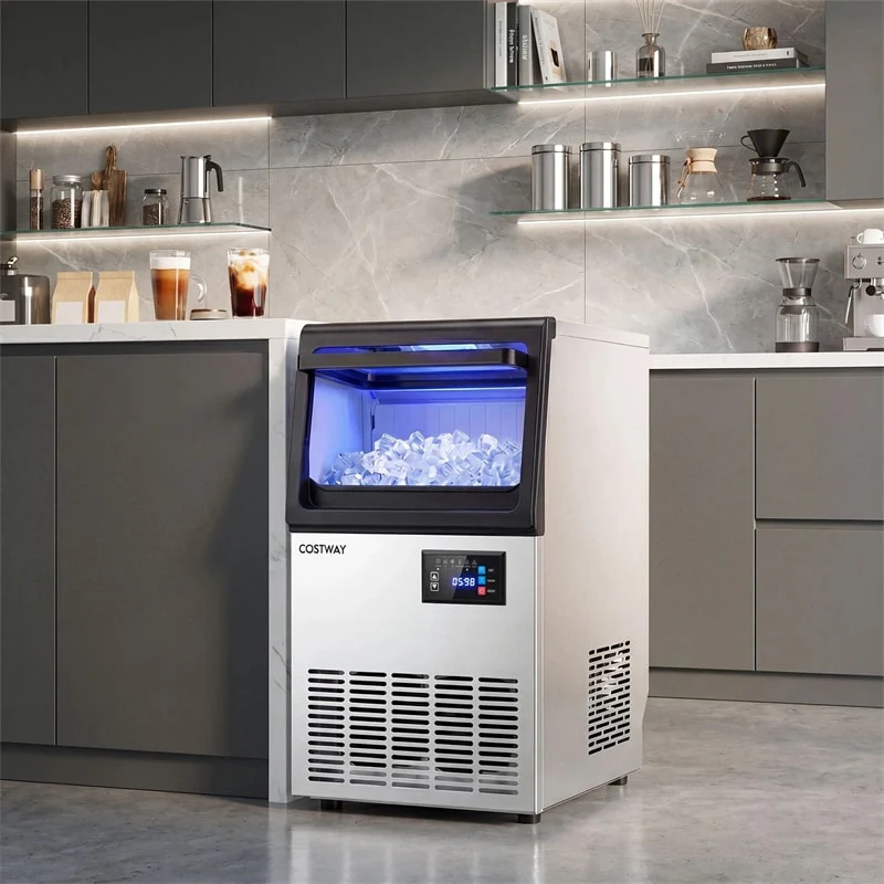 80 LBS/24H Spray-Type Commercial Ice Maker, 15