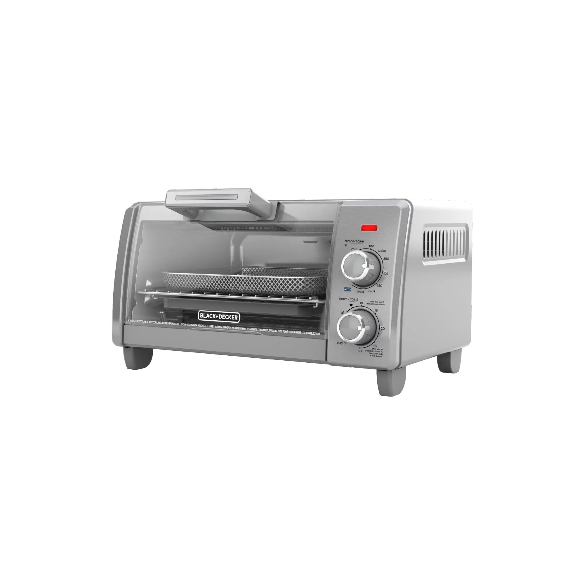 Black+decker Crisp N Bake Air Fry 4-Slice Toaster Oven Silver & Black To1787ss
